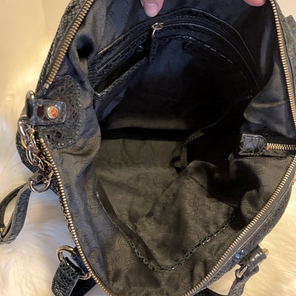 MICHAEL KORS FULTON PURSE PYTHON LEATHER BLACK - Picture 4 of 6